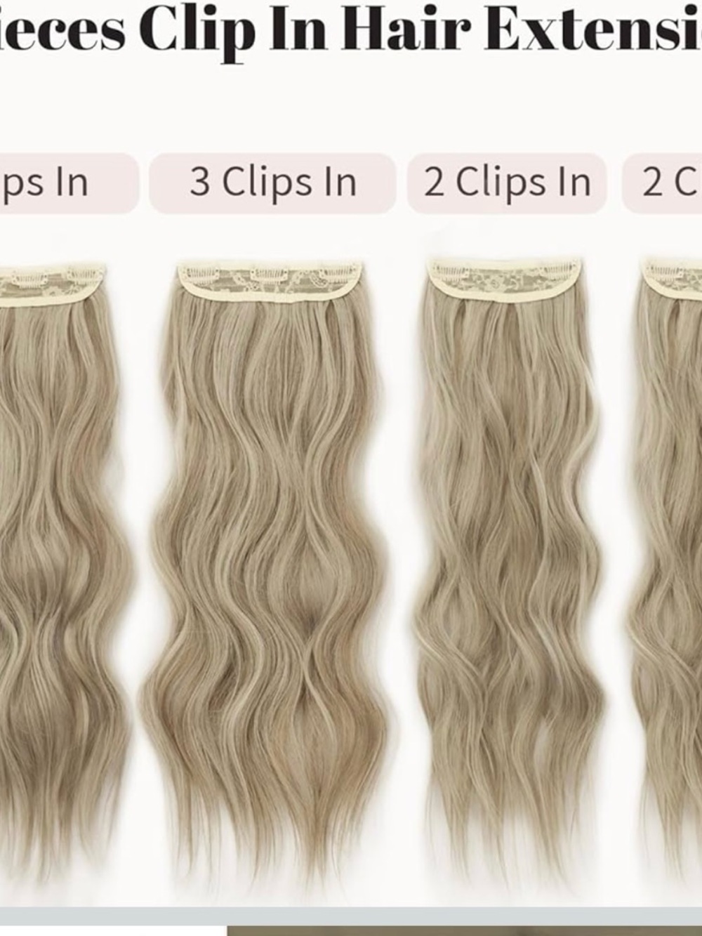 Clip-In Wavy Hair Extensions - blonde